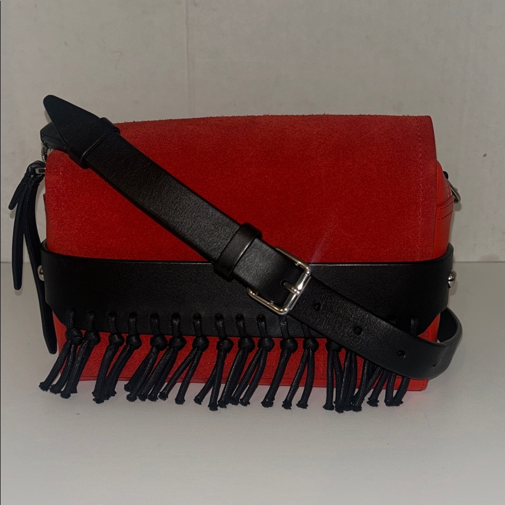 3.1 Phillip Lim Bianca Sued & leather Crossbody bag red & black shoulder bag
